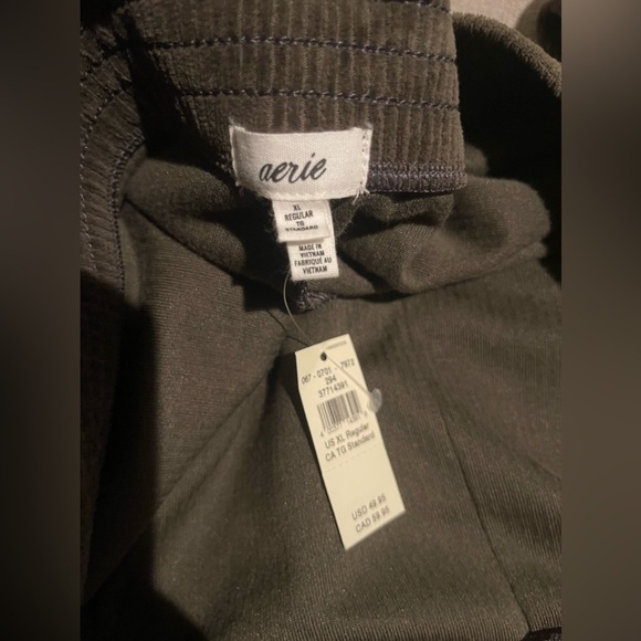 Aerie Olive Groove-On Rib Velour Flare Pant High Waisted size XL - Picture 9 of 10